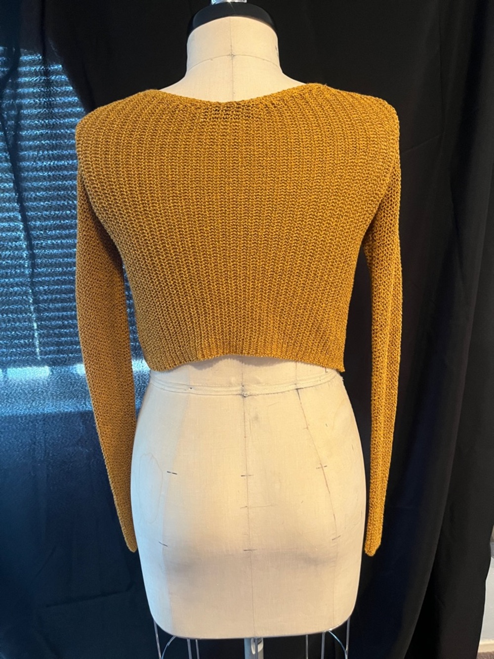 Zara Mustard Twist-Front Cropped Sweater - Women - Picture 2 of 3